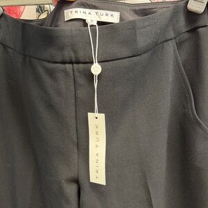 NWT Trina Turk Charcoal Black Lazio Pants Size 2